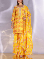 Yellow Vasansi Silk Sharara Set