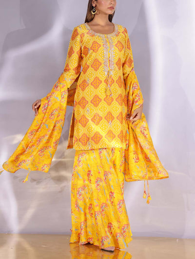 Yellow Vasansi Silk Sharara Set