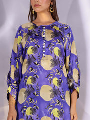 Blue Satin Silk Kurta