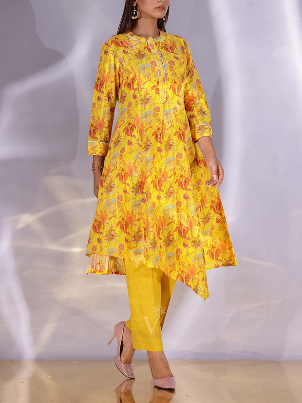 Yellow  Cotton Kurta