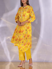 Yellow  Cotton Kurta