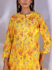 Yellow  Cotton Kurta