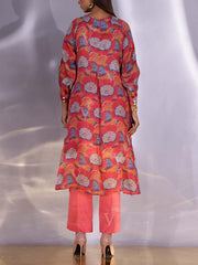 Pink Satin Silk Kurta