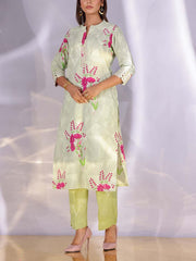 Tea Green  Cotton Silk Kurta