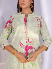 Tea Green  Cotton Silk Kurta