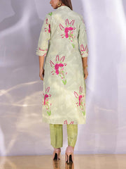 Tea Green  Cotton Silk Kurta