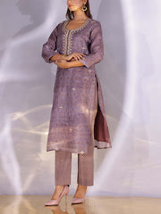 Light Violet Satin Silk Kurta