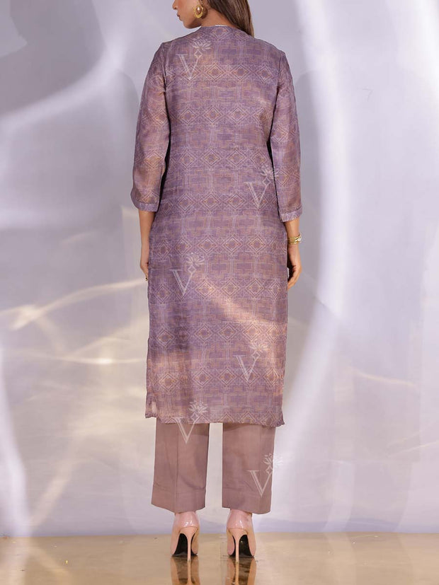Light Violet Satin Silk Kurta