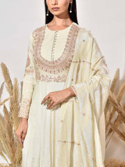 Ivory Tissue Embroidered Gown