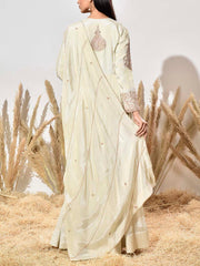 Ivory Tissue Embroidered Gown
