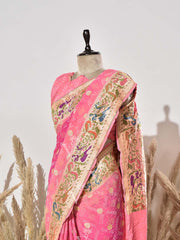 Pink Pure Georgette Ghatchola Saree