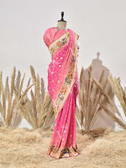 Pink Pure Georgette Ghatchola Saree