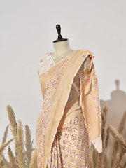 Cream Georgette Saree