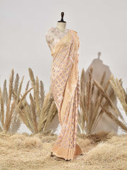 Cream Georgette Saree