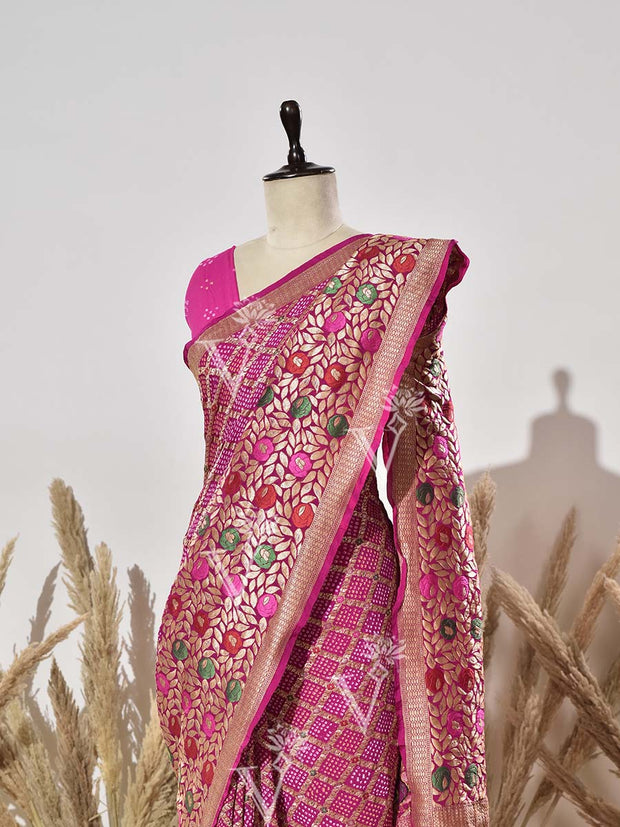 Rani Bandhej Ghatchola Saree