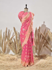 Pink Shaded Pure Georgette Bandhani Saree