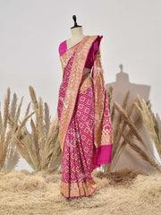 Pink Pure Georgette Ghatchola Saree