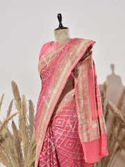 Pink Pure Georgette Ghatchola Saree
