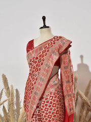 Red Pure Georgette Ghatchola Saree