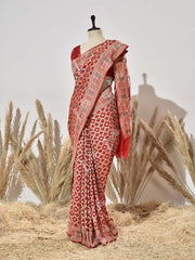 Red Pure Georgette Ghatchola Saree