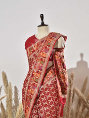 Red Pure Georgette Ghatchola Saree