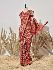 Red Pure Georgette Ghatchola Saree
