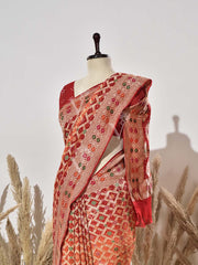 Red Shaded Pure Georgette Ghatchola Saree