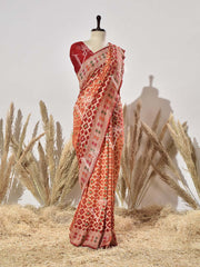 Red Shaded Pure Georgette Ghatchola Saree