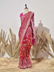 Ombre Pure Georgette Ghatchola Saree