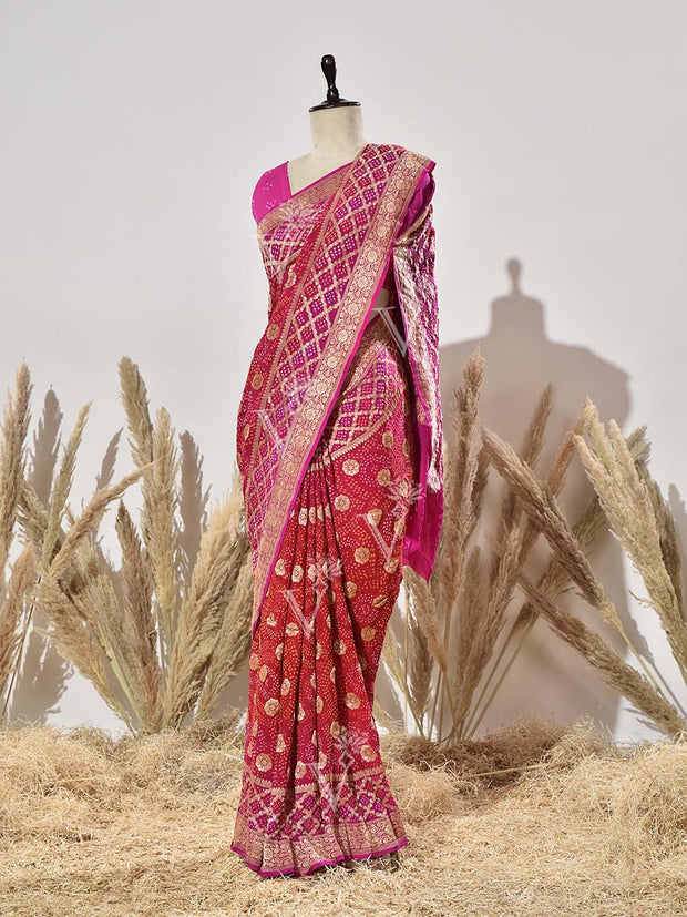Ombre Pure Georgette Ghatchola Saree