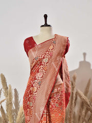 Red Shaded Pure Georgette Ghatchola Saree