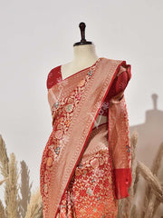 Red Shaded Pure Georgette Ghatchola Saree