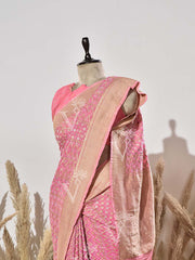 Pink Ghatchola Bhandhej Saree