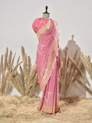 Pink Ghatchola Bhandhej Saree