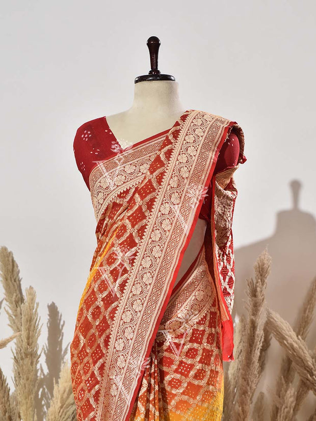 Peela Ghatcola Pure Georgette Saree