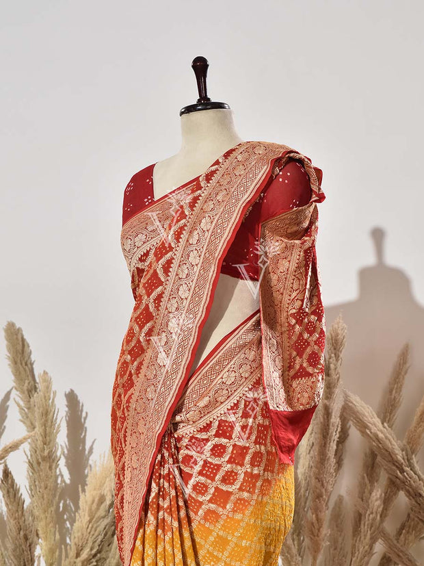 Peela Ghatcola Pure Georgette Saree