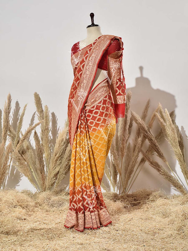 Peela Ghatcola Pure Georgette Saree