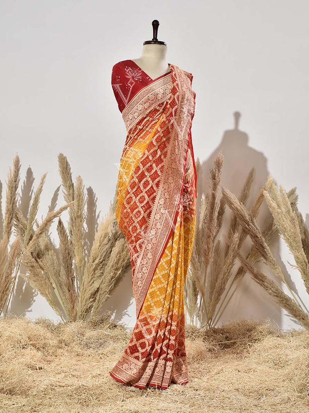 Peela Ghatcola Pure Georgette Saree