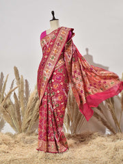 Pink Pure Georgette Bandhani Saree
