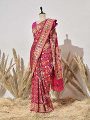 Pink Pure Georgette Bandhani Saree