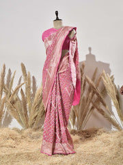 Pink Pure Georgette Ghatchola Saree