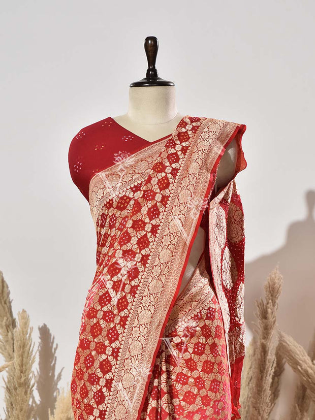 Ombre Pure Georgette Ghatchola Saree