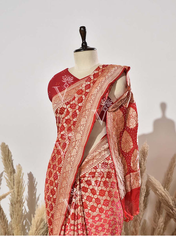Ombre Pure Georgette Ghatchola Saree