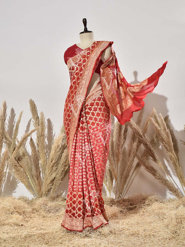 Ombre Pure Georgette Ghatchola Saree