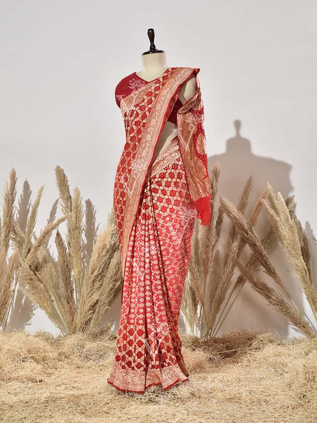 Ombre Pure Georgette Ghatchola Saree