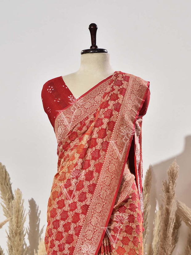 Ombre Pure Georgette Ghatchola Saree