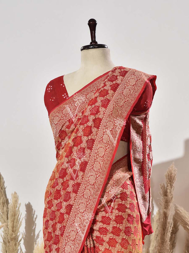 Ombre Pure Georgette Ghatchola Saree