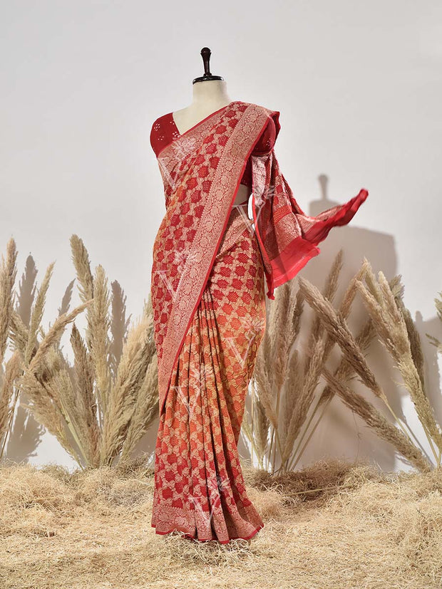 Ombre Pure Georgette Ghatchola Saree