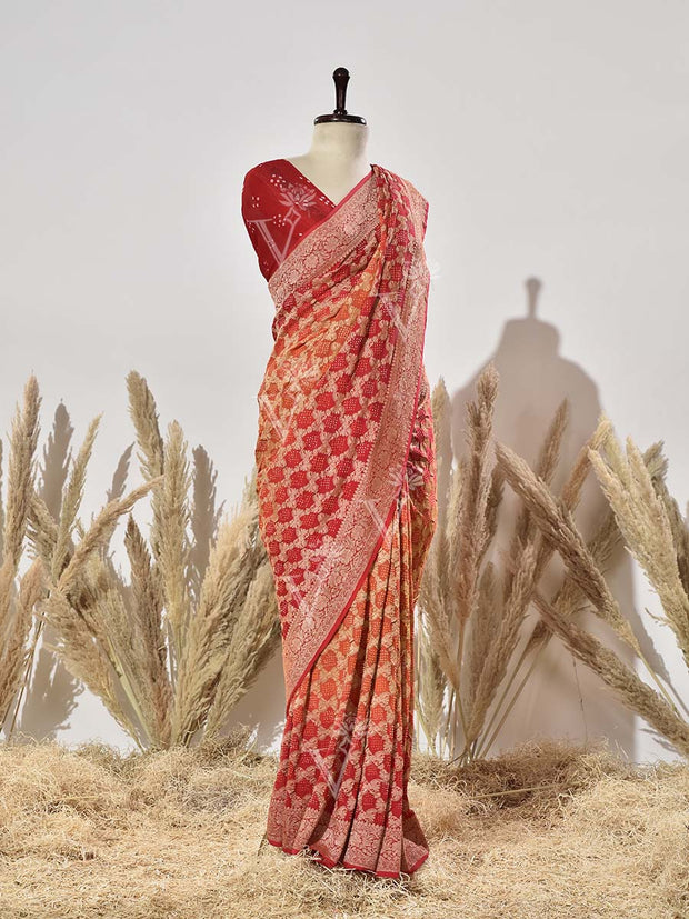 Ombre Pure Georgette Ghatchola Saree