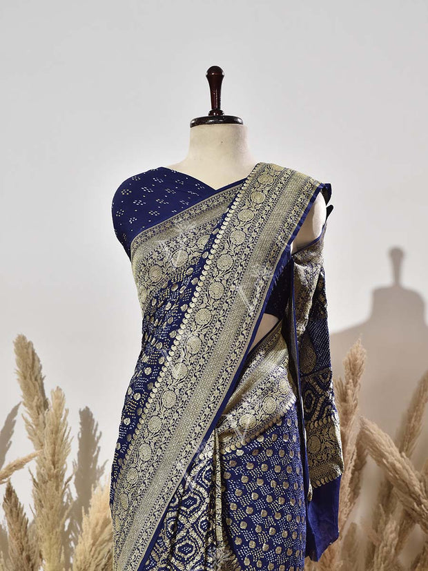Deep Blue Ghatchola Saree